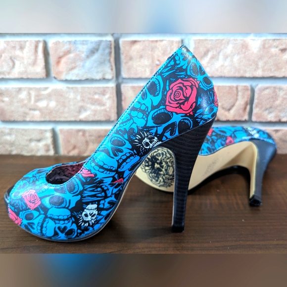 Iron Fist Muerte Punk 4" Peep Toe Heels US5/36 - Picture 7 of 14